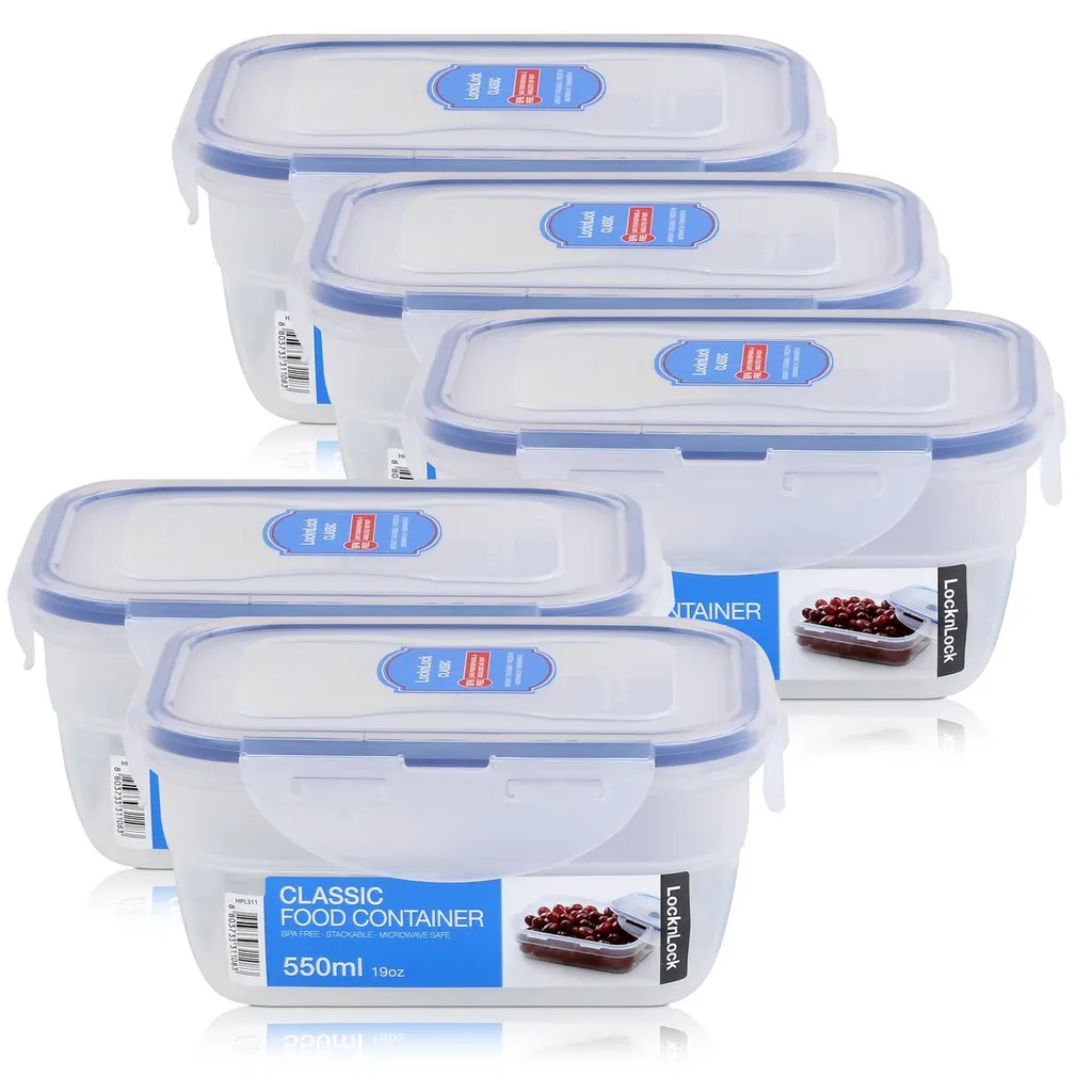 ISi LocknLock Classic HPL311 Frischhaltedose 550ml - Luft Und Wasserdicht (5er Pack)
