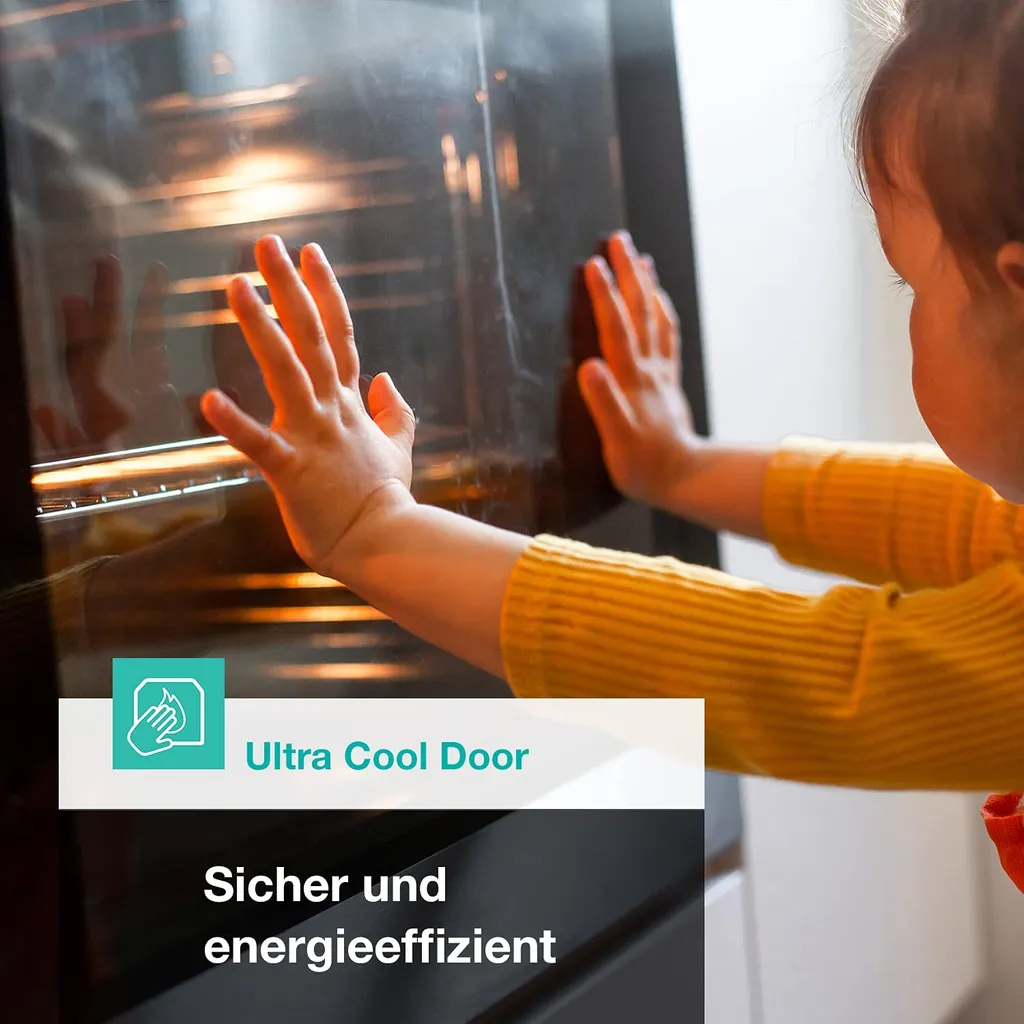 Gorenje Black Set 4 PYROLYSE Einbauherd - Set Mit Glaskeramik-Kochfeld Mit Edelstahlrahmen - 77L XXL Volumen - GentleClose - AirFry - PizzaMode - ChildLock - PerfectGrill - Teleskopauszüge - Schwarz – Bild 10