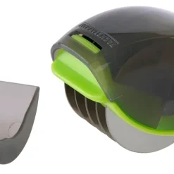 FACKELMANN Kräuterroller Mit Kräuterabstreifer, Schneidroller Mit Scharfen Klingen, Kräuterschneider Aus Hochwertigem Edelstahl/Kunststoff, Hochwertiges Schneidrad (Farbe:Grün/Grau), Menge: 1 Stück