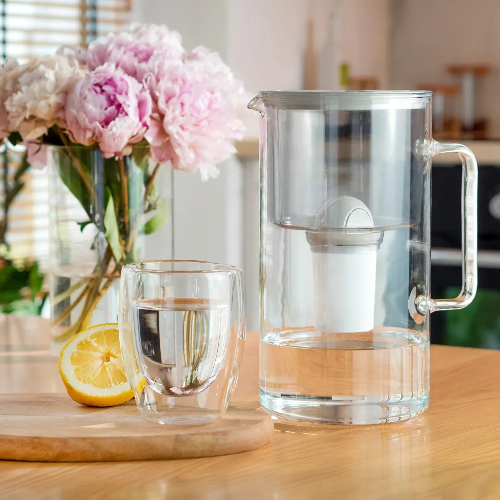 Wessper AquaClassic Set: Kristalline Glaskanne 2.5L In Schwarz + 2x Wasserfilterpatrone – Bild 4