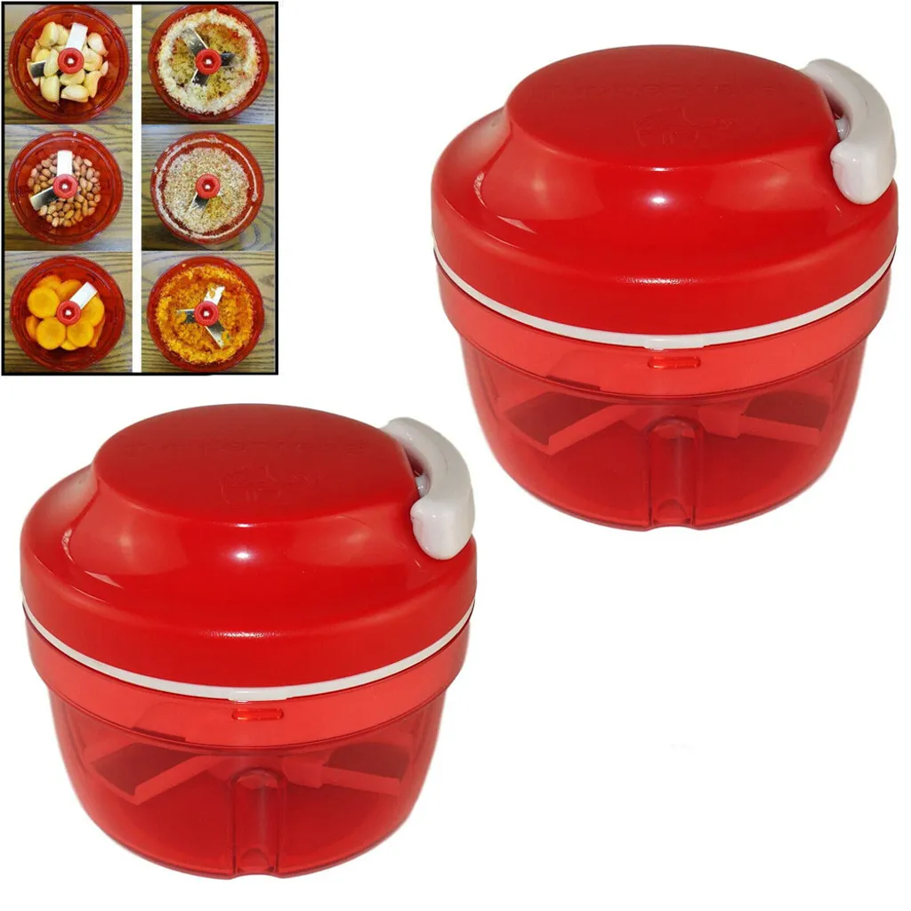 Jesunfuzhu 2x Zerkleinerer Gemüseschneider Universal Obst Fleisch Zwiebelschneider Zwiebe Chef Speedy