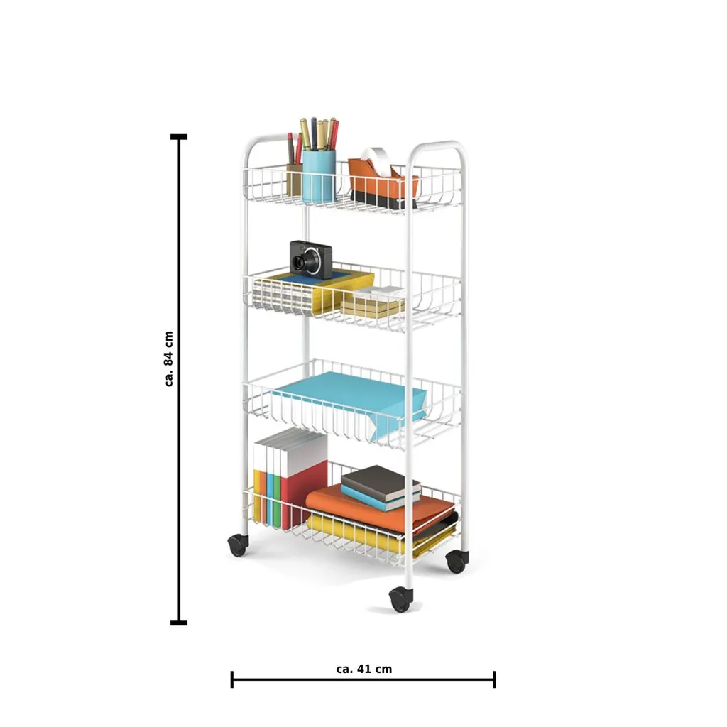 Metaltex Servierwagen Mit 4 Körben Pisa Weiß – Bild 4