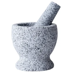 Mmgoqqt Granit-Mörser-Set Mit Schutzboden, Holzlöffel Und Gratis EBook – Mörser Und Stößel Aus Stabilem Und Geruchlosem Granit – Gewürzmörser,groß