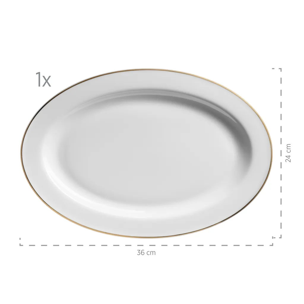 Maeser Mäser 931735 Kombiservice Professional Dining Für 6 Personen, Porzellan, Weiß (1 Set, 24-teilig) – Bild 3