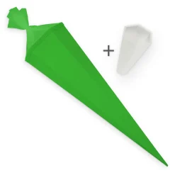 Itenga Set Grün Bastelschultüte Rohling 85 Cm Eckig + Schultüten Spitzenschutz