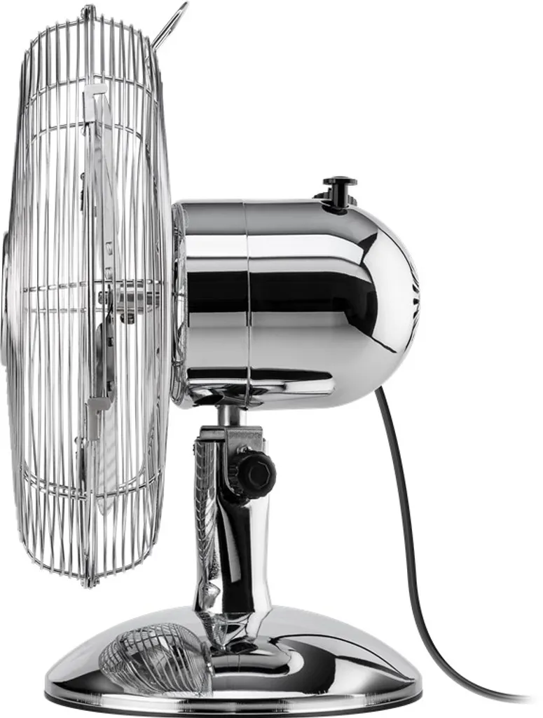 Goobay Retro Tischventilator Mit 3 Leistungsstufen, 40cm Durchmesser (12 Zoll) - Neigbar, Schwenkbar, Super Leise - Verchromt – Bild 3