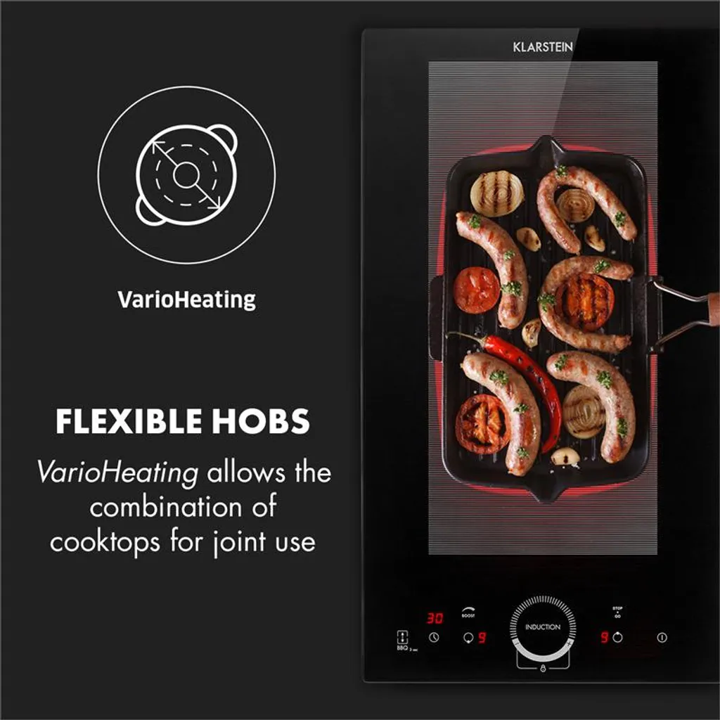 Klarstein Delicatessa Slim Domino Induktionskochfeld 3500W Timer Schwarz – Bild 3