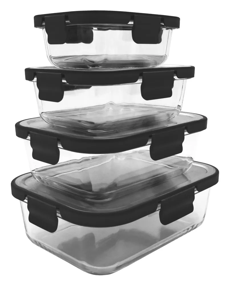 Steuber 4er Set Glas Frischhaltedosen Mit Edelstahldeckel, Auslaufsicher, Backofengeeignet – Bild 2