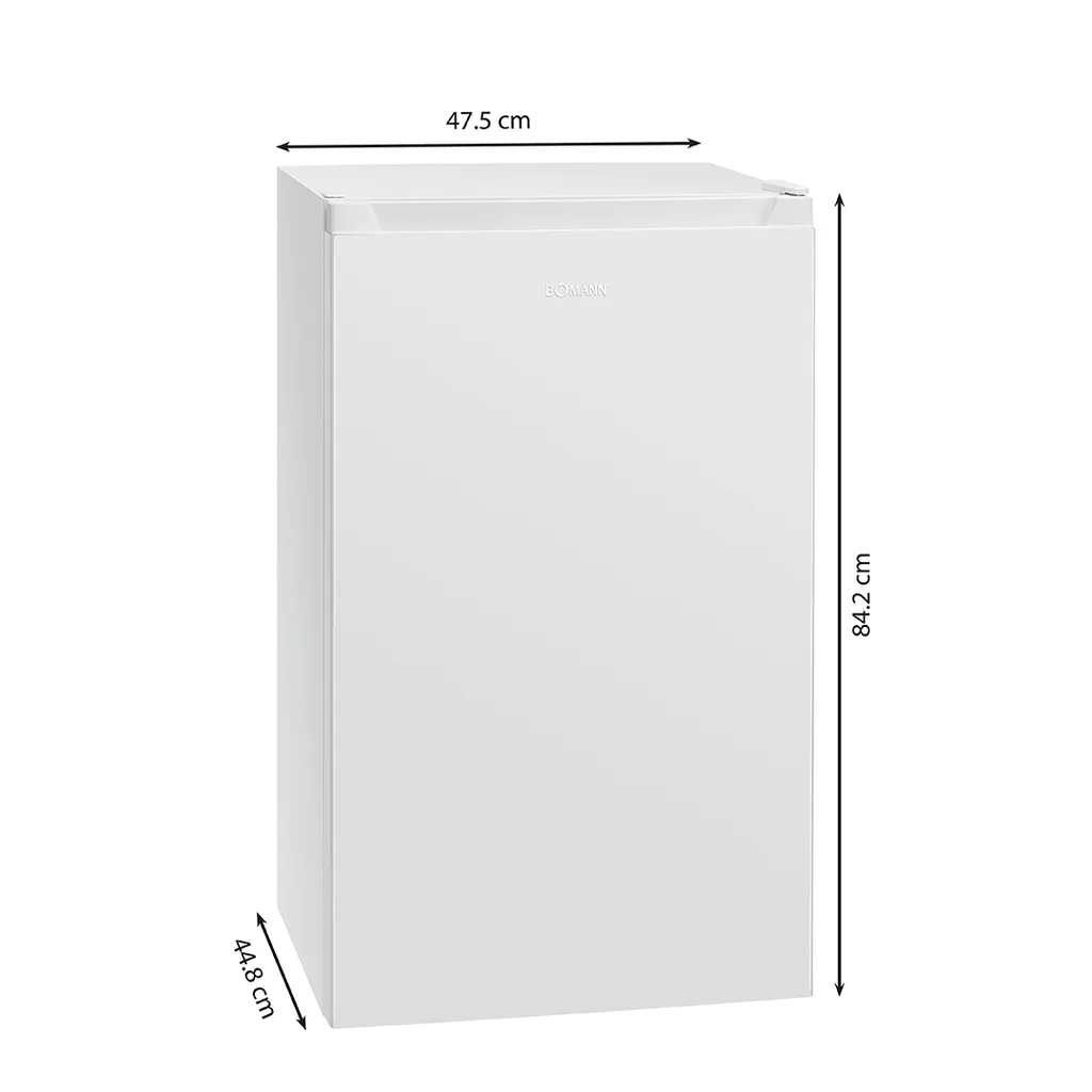 Bomann Kühlschrank Mit Gefrierfach KS 7247; 82 Liter, LED Innenraumbeleuchtung; 3 Sterne-Kennzeichnung; 85 Cm Höhe; 45 Cm Tief; Weiß – Bild 3