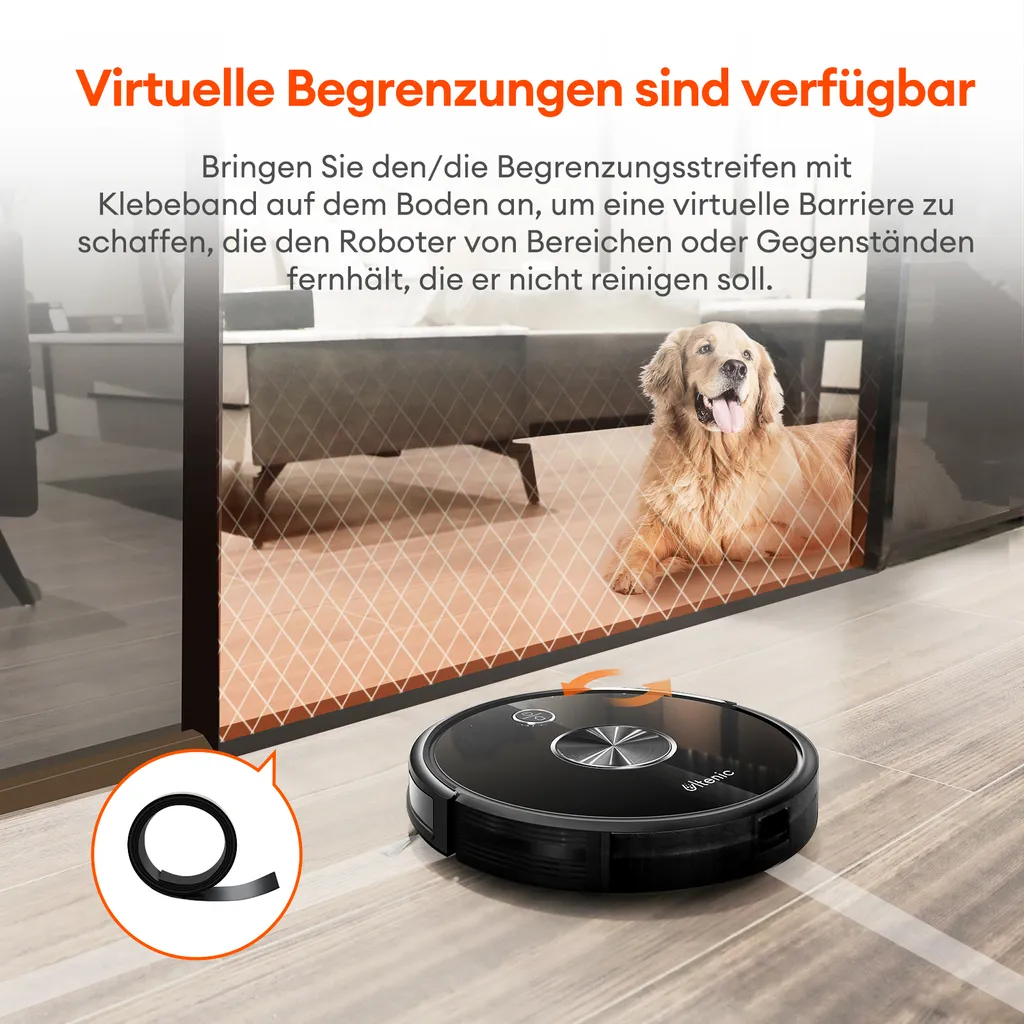 ULTENIC D5 Saugroboter Mit Mop Ultradünner Roboter, Bluetooth Und WIFI Verbunden, 3000 Pa Saugkraft, 2600 MAh Akku, Staubsauger Roboter – Bild 7