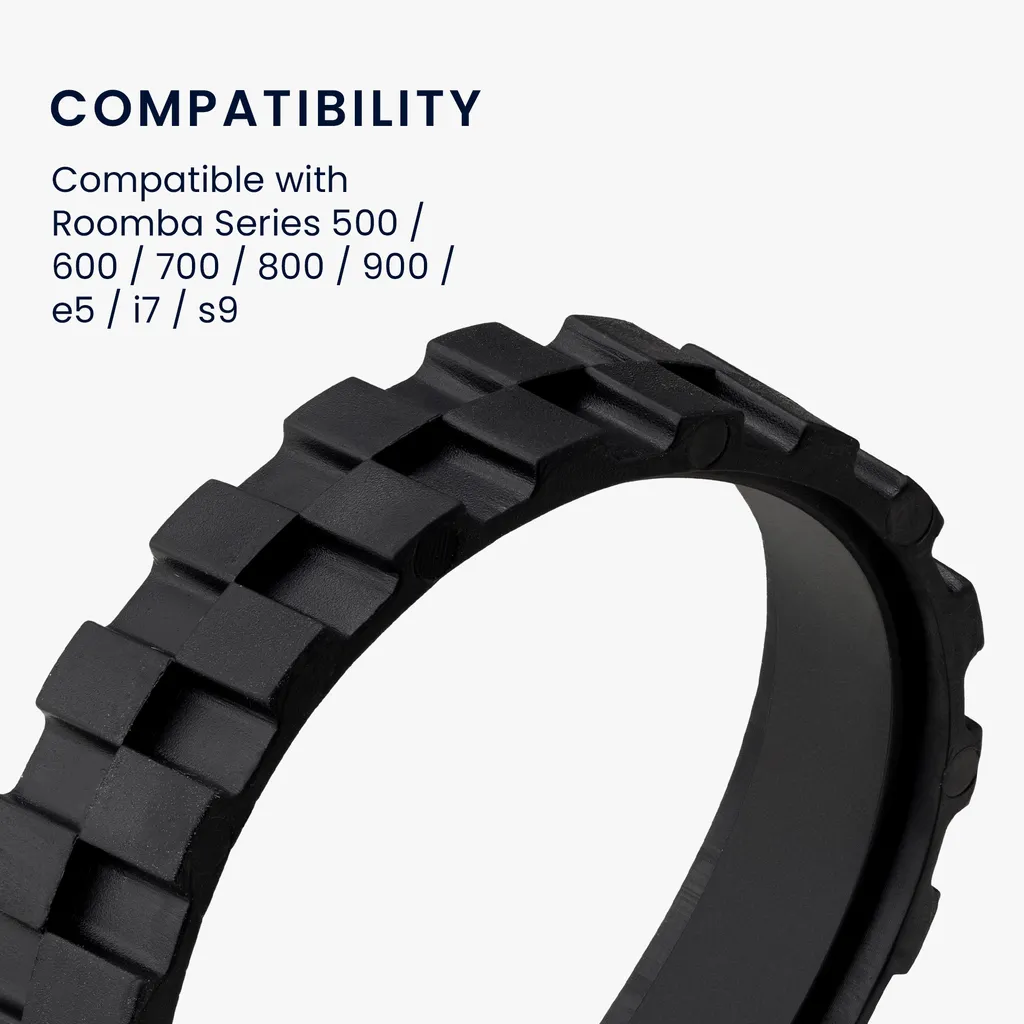 Kwmobile 2x Reifen Mantel Kompatibel Mit IRobot Roomba 500 / 600 / 700 / 800 / 900 / I / E / S Serie - Reifen Räder Für Saugroboter - Ersatzrad Rutschfest – Bild 2