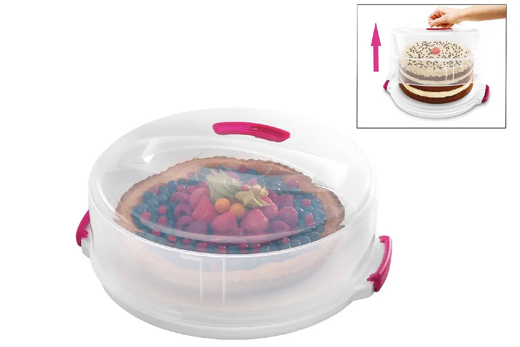 Metaltex Tortenbehälter ø36cm Höhenvers, Transparent/rot/weiß – Bild 5