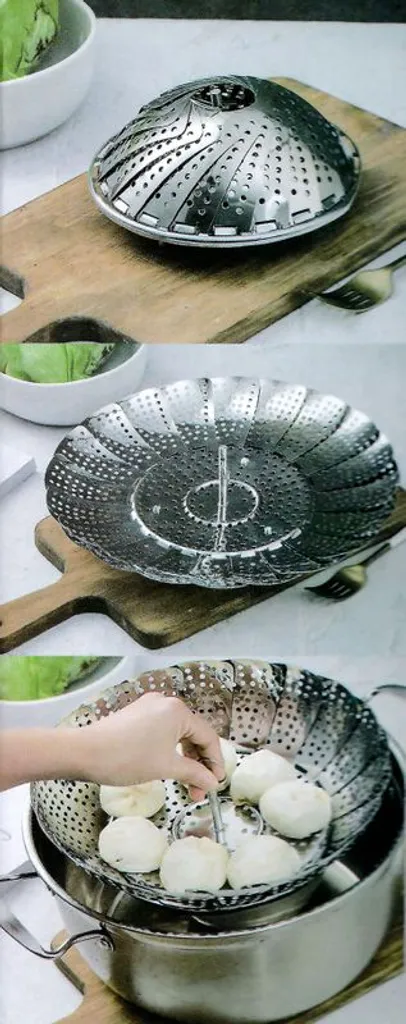 Yoaxia Edelstahl Dampfgareinsatz Dampfkorb, Ø 25cm Durchmesser, Dämpfeinsatz Dampfgarer Dampfgareinsatz Dünsteinsatz – Bild 4