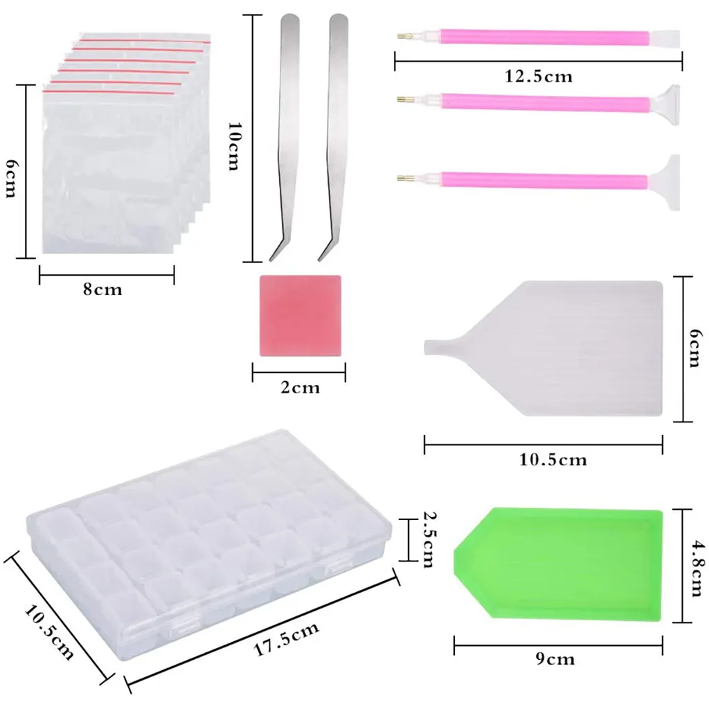 LOZAYI DIY Diamond Painting Werkzeug With Diamant Stickerei Box Diamant Malerei Zubehör, Komplett Kreuzstich Sets,44 Stücke – Bild 5