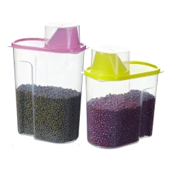 AnseeDirect Vorratsdosen Set Mit Deckel, Aufbewahrungsbox Küche, Frischhaltedosen 2.5L & 1.9L BPA-frei Luftdicht Vorratsbehälter Mit Messbecher Kunststoff Schüttdosen Für Mehl Müsli (2 Stück)