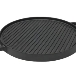 Spetebo Gusseisen Grillplatte - 30 Cm - Guss Pfanne Mit Griffen - Grill Zubehör Eingebrannt Emailliert
