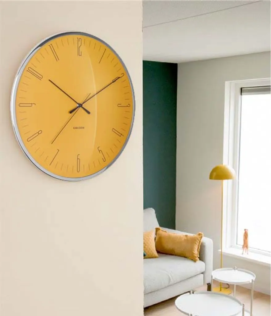 Karlsson Wanduhr 'Dragonfly' Aluminium Curry-gelb, Ø 40 Cm – Bild 3