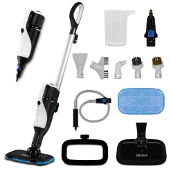 ZEEGMA PAAR Steam Dampfreiniger 15in1, Power 1400W, Reinigt Mehrere Oberflächen, Tötet Bis Zu 99,7% Der Bakterien Und Keime, Einstellbare Dampfleistung, 7 Aufsätze Für Verschiedene Anwendungen