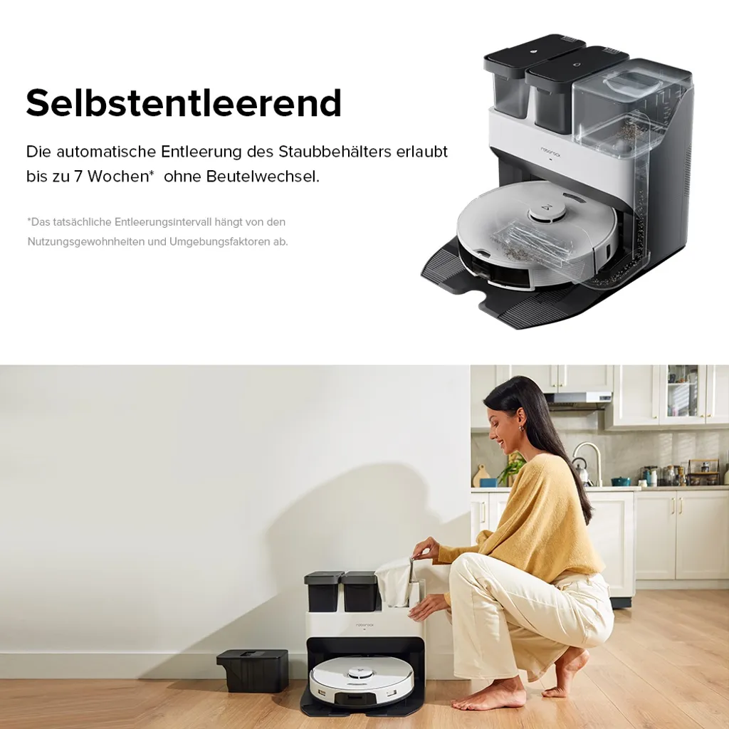 Roborock S7 Pro Ultra Sonic Saugroboter Mit Empty Wash Fill Dock Absaugstation Selbstwaschend Selbstauffüllend Selbstentleerend Kindersicherung LiDAR 3D Mapping APP – Bild 6