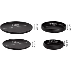 Maastricht Porselein Universe Porzellan Kombiservice 24 Tlg. 6 Pers Schwarz