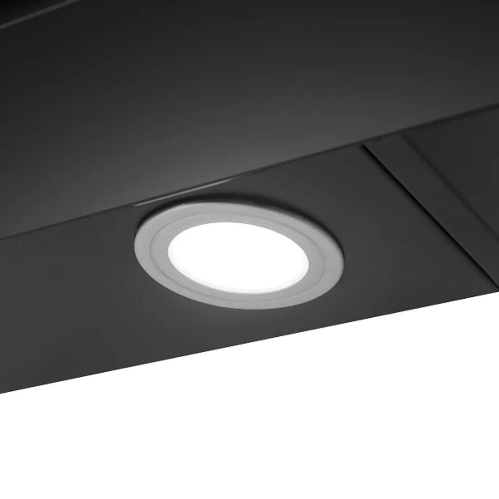 Respekta Dunstabzugshaube Schräghaube Wandhaube Esse Kopffrei 90 Cm Schwarz LED – Bild 5