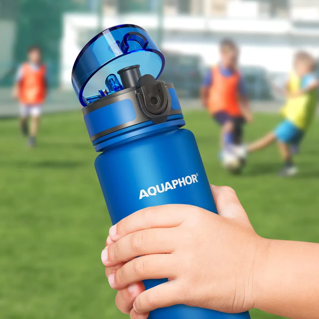 AQUAPHOR CITY Wasserfilterflasche, 500 Ml, Filtert Unterwegs, BPA-frei, Trinkfilterflasche Aus TRITAN TM, Blau – Bild 5