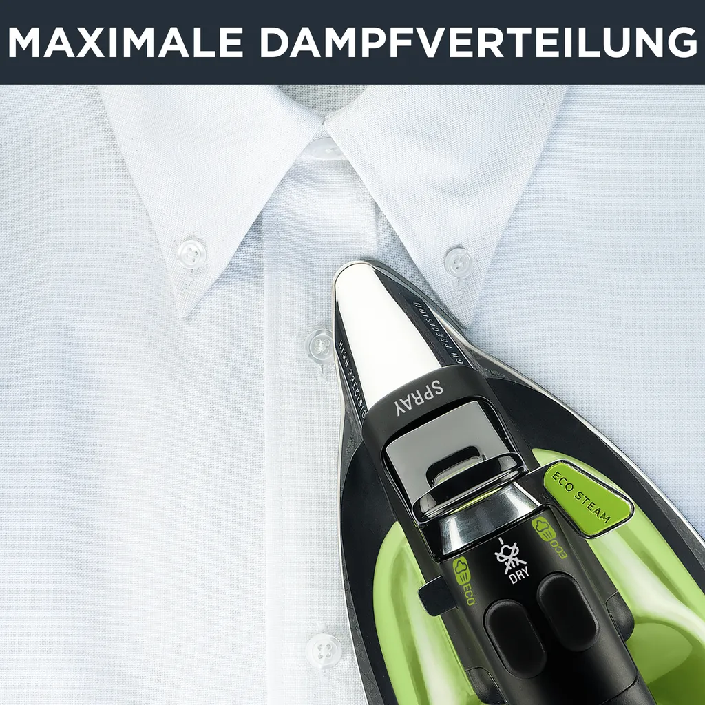 Groupe SEB Deutschl. GmbH Rowenta DW6030 Eco Intelligence Dampfbügeleisen - Schwarz/ Grün – Bild 2