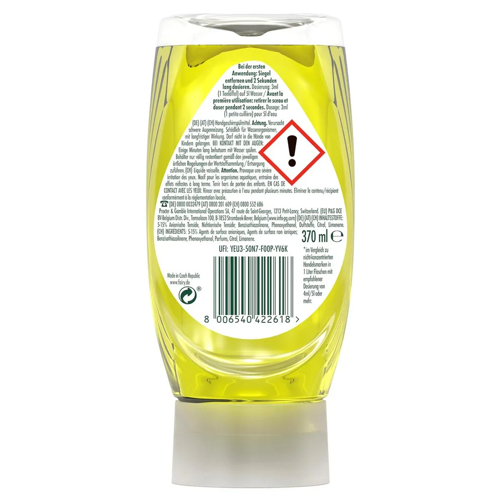 Procter & Gamble Fairy Spülmittel Max Power Zitrone 370ml - Wunder Gegen Fett (1er Pack) – Bild 2