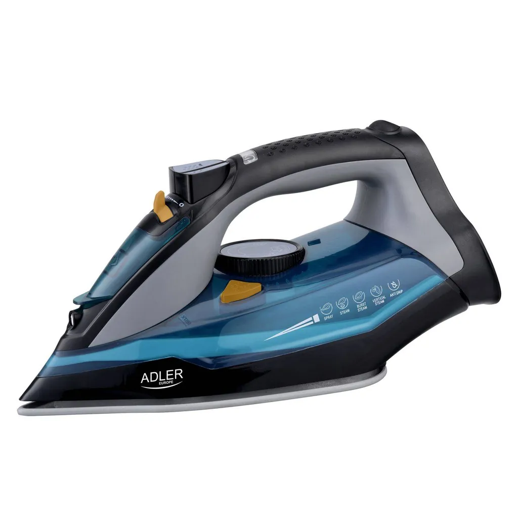 Adler Ad 5032 Bügeleisen Trockenbügeleisen Keramiksohle Schwarz, Blau, Grau 2400 W – Bild 7