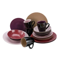 Creatable Porzellanhaus CreaTable 22458 Kombiservice Very Berry Für 4 Personen, Steinzeug, Mehrfarbig (1 Set, 16-teilig)