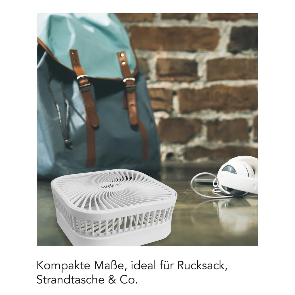 Maxxworld MAXXMEE Akku-Ventilator Klappbar - Für In- Und Outdoor - Weiß MAXXMEE Akku Ventilator Klappbar Outdoor Standventilator Windmaschine Luftkühler – Bild 9