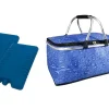 Conny Clever® 30 Liter Kühlkorb Faltbar – Einkaufskorb Thermo Korb Mit 2X Kühlakkus Für Unterwegs – Outdoor Picknickkorb Wasserdicht Kühlfunktion Klappbare Tragestange Kühltasche