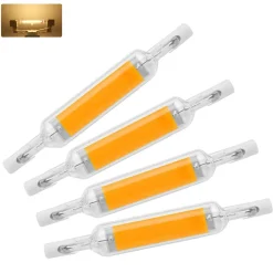 PMS 4 Stück R7S 5W LED Warmweiß Lampe Dimmbare COB Glasröhre Ersetzen Halogenlampe 100W