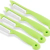 InstrumenteNRW Sparschäler 4er Set Schäler Obst Gemüse Mit Rostfreier Scharfer Pendelklinge Universalschäler Für Rechts Und Linkshänder Allzweckschäler Zum Schälen Von Obst Gemüse Spülmaschinen Geeignet Grün