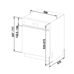 Sharp QW-HD44SD-DE Einbau Geschirrspüler 15 Maßgedecke Aquastopschutz