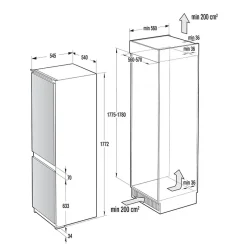 Gorenje - RKI4182E1 - Einbau-Kühl-Gefrierkombination - Schlepptür-Technik