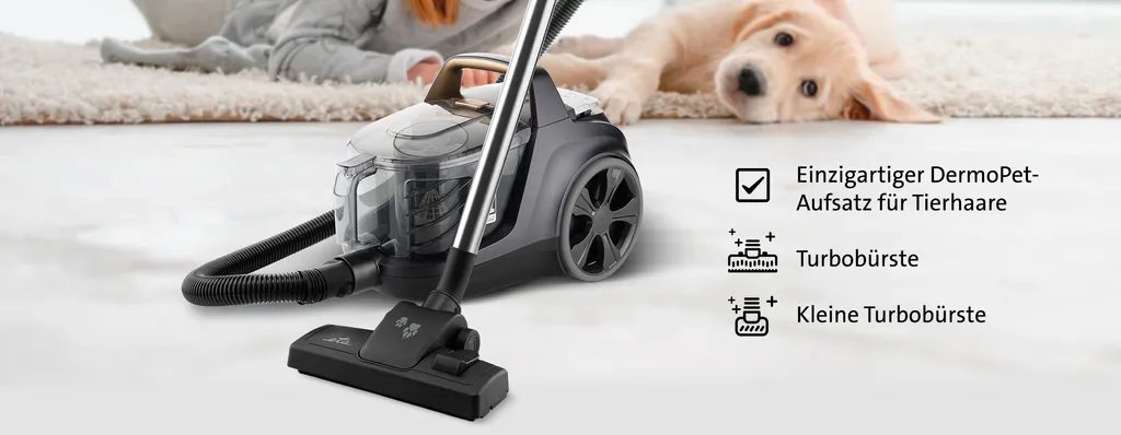 ETA GRANDE ANIMAL Beutelloser Staubsauger ETA222390000, 850W, 2 X HEPA Filtr, DermoPet-Aufsatz, ECO Motor, 360 ° Drehbares Rad – Bild 12