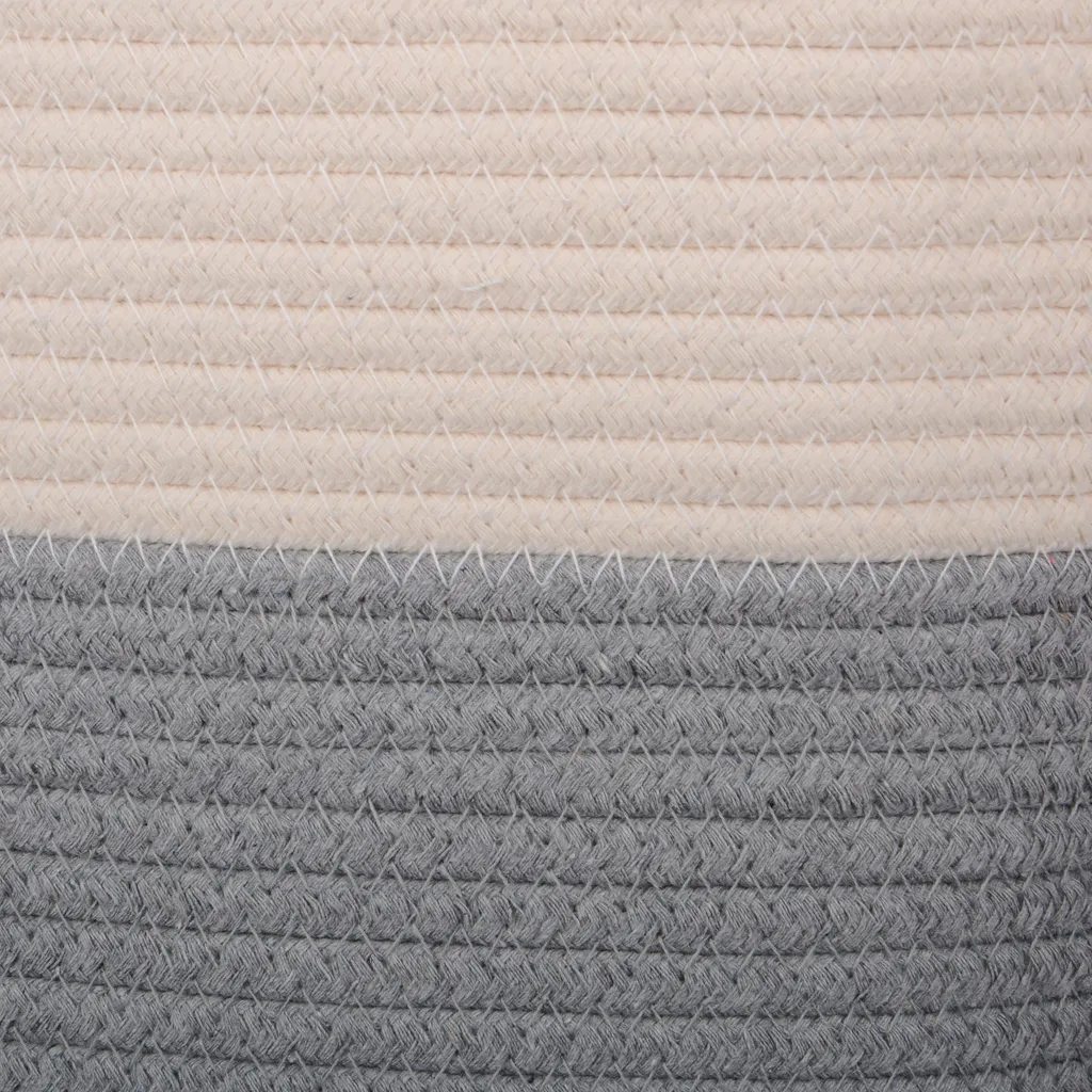 UNUS HOME Aufbewahrungskorb Wäschekorb Faltbar Tragegriffe Baumwolle 40x50 Cm Grau/weiß – Bild 3