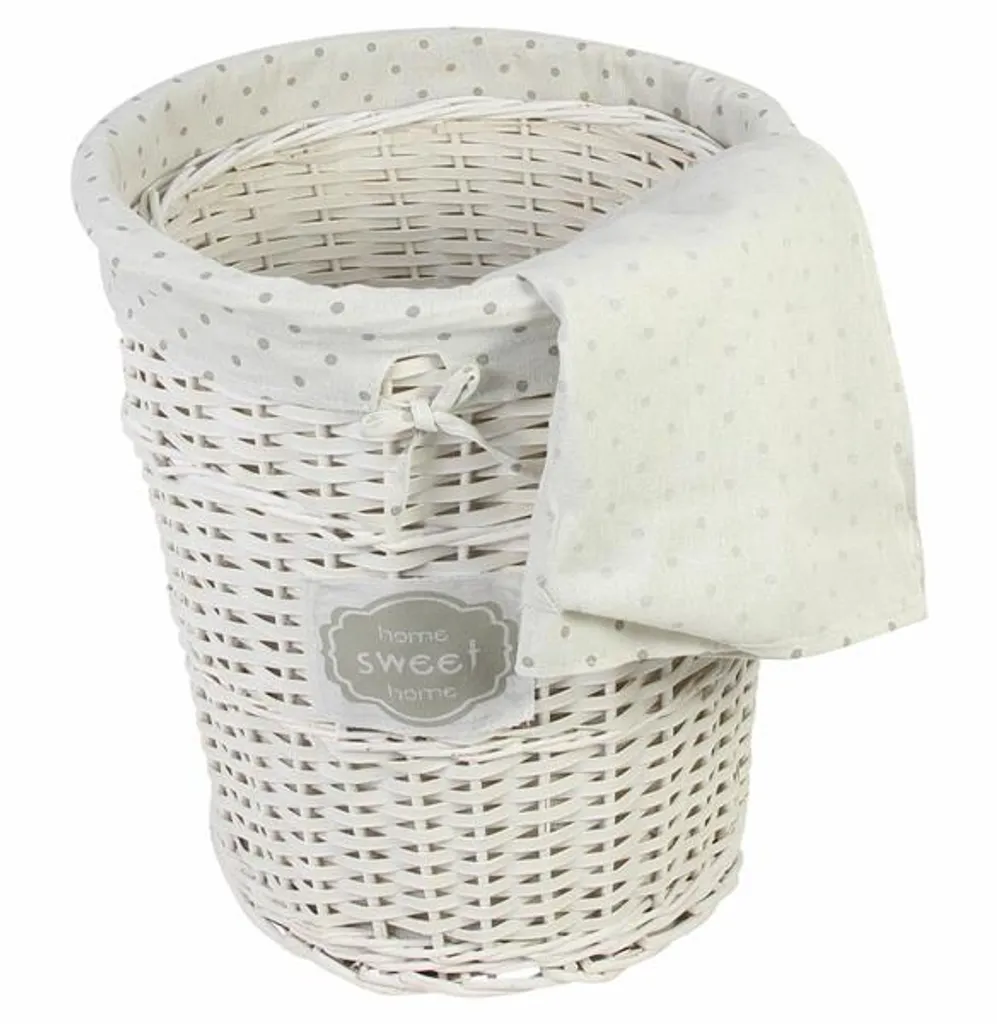 Frank-Flechtwaren Wäschekorb 'Romance', 2er Set, Aufbewahrung, Mit Deckel Und Griff, Stoffeinsatz – Bild 5