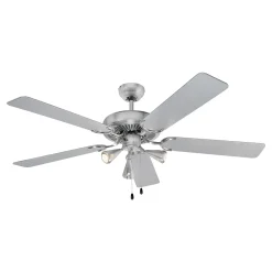 ProfiCare Deckenventilator PC-DVL 3078 5-Flügel-Ventilator Für Räume Bis 40 M² Inkl. Beleuchtung, 4 Leistungs-Stufen, 132cm Durchmesser, 60 Watt, Edelstahl