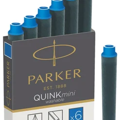 Parker® PARKER Tintenpatronen QUINKmini Blau Auswaschbar (6 Patronen)