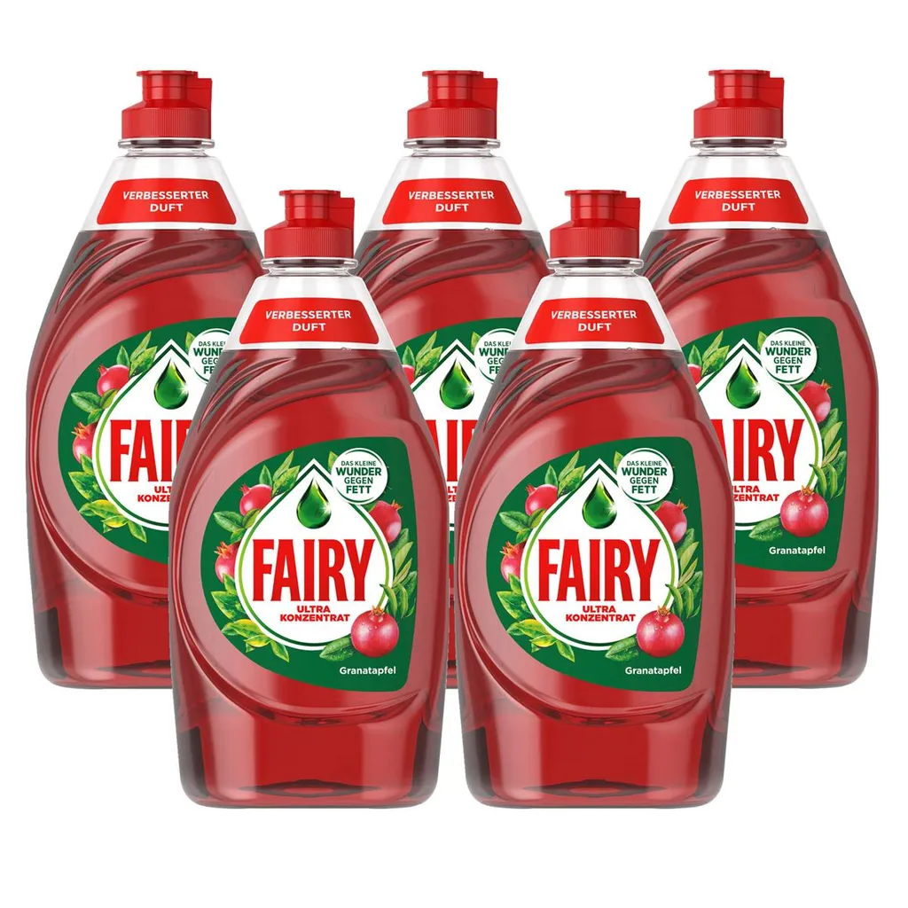 Procter & Gamble Fairy Spülmittel Ultra Konzentrat Granatapfel 450ml - Gegen Fett (5er Pack)