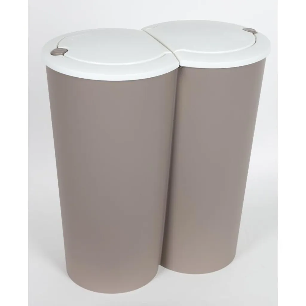 Deuba Mülleimer 50 L Duo 2fach Trennsystem 2x25L Druckknopf-Automatik Küche Abfalleimer Müllbehälter Mülltrennung Büro, Farbe:schwarz - Black - Noir – Bild 21