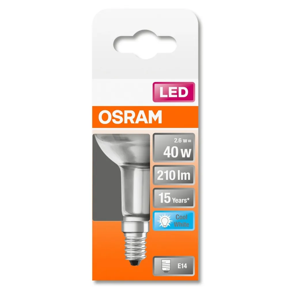 Osram LED Leuchtmittel R50 Glas Reflektor 2,6W = 40W E14 Matt 210lm Neutralweiß 4000K 36° – Bild 6
