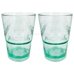 BACARDÍ Bacardi Rum KUNSTSTOFF Glas - Gläser Set - 2x Kunststoff Gläser Mojito Longdrinkglas Cuba Libre Cocktail Bar