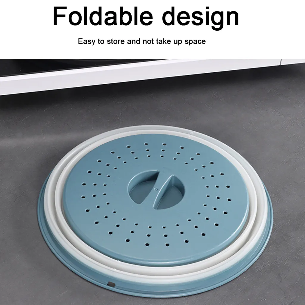 Mmgoqqt Faltbare Mikrowellen-Abdeckplatte Für Lebensmittel, Belüftet, Faltbar, Spritzwassergeschützt, Mikrowellen-Spritzschutz, BPA-freies Silikon & Kunststoff Und Spülmaschinenfest ,Ink-blue Colour – Bild 7