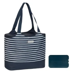 Anndora Strandtasche 2 In 1 Kühltasche + SchultertascheAHOI Blau Weiß - Navy