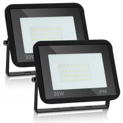 Lospitch 2X LED Fluter Flutlicht Strahler 30W Scheinwerfer Baustrahler Außen Lampe IP65 Warmweiß