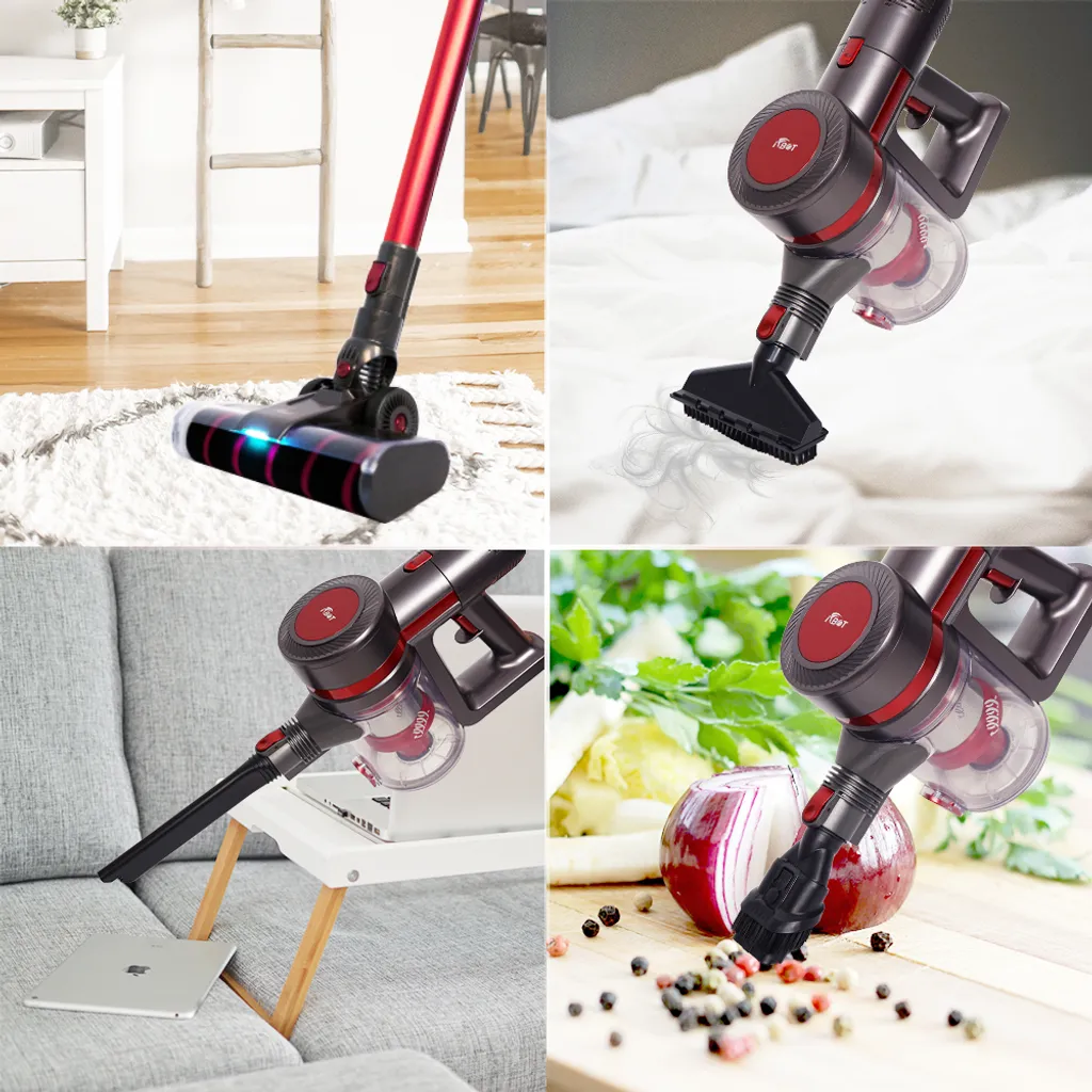 IFBOT 4 In 1 Akku Staubsauger I201 Kabellos Handstaubsauger, Bürstenlos Motor Mit HEPA Filter, 20KPa, 250W, Beutellos, 0,8L, 35min, Touchscreen, LED Elektrobürste, 1,8kg Leicht, 3 Reinigungssprogramme Perfekt Für Hartboden Teppich – Bild 6