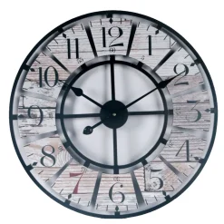 Techno Line Technoline Große, Analoge Wanduhr WT 1611, Quarz, Metall/MDF, Grau, Ø 58 Cm